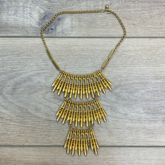 Vintage Gold Bib Statement Necklace - Picture 1 of 9